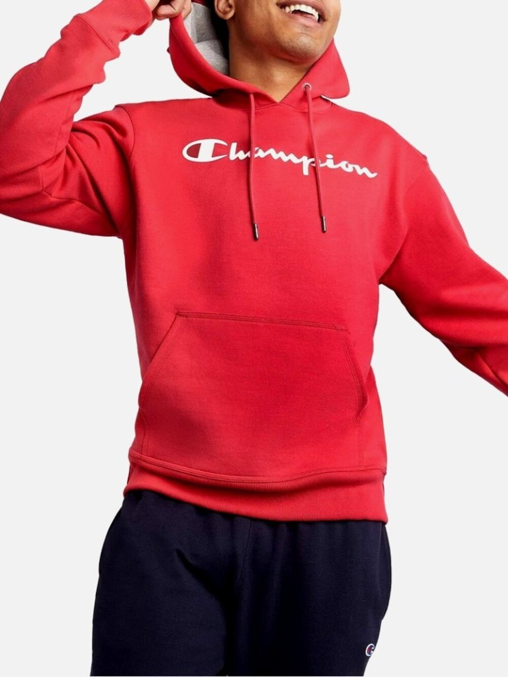 Champion Men's Powerblend Fleece Graphic Script Logo Pullover Hoodie, up to Size